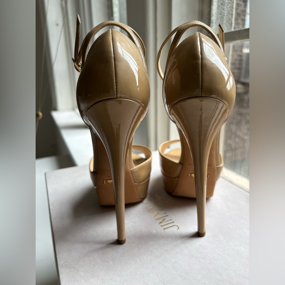 Jimmy Choo patent nude Heeled Sandals - Picture 5 of 6